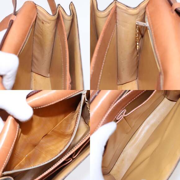 CELINE Macadam Canvas Shoulder Bag Pvc Leather Brown Gold - Picture 12 of 13